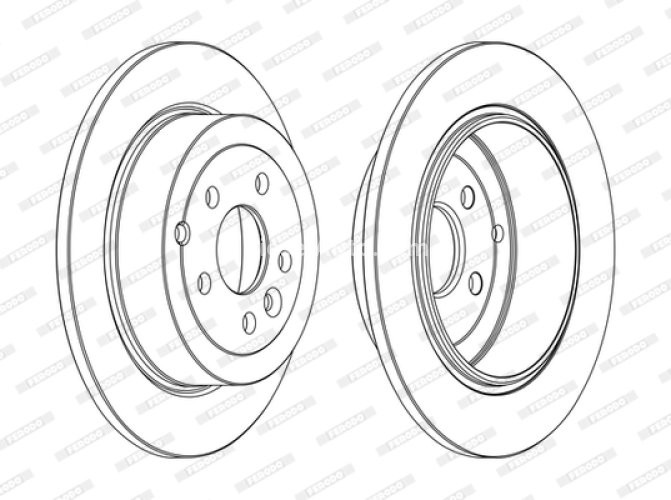 Set discuri frână FERODO (2 buc.) spate, se potrivește: LAND ROVER FREELANDER 2 2.2D 10.06-10.14