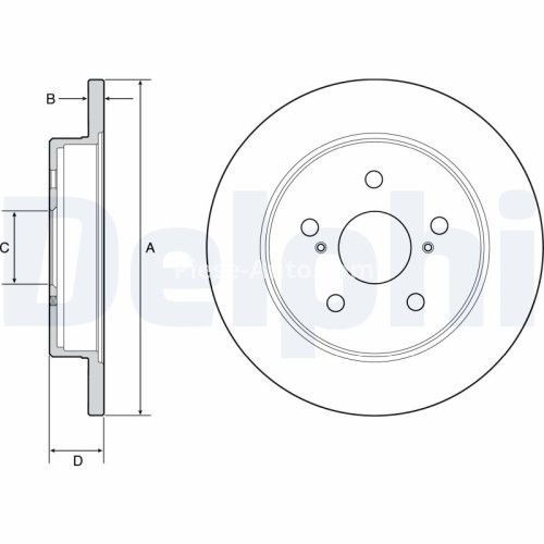 Set discuri frână DELPHI (2 buc.) spate, pentru: LEXUS ES, NX, UX; TOYOTA CAMRY, C-HR, COROLLA CROSS, PRIUS, RAV 4 V, YARIS CROSS 1.2-3.5 07.14-
