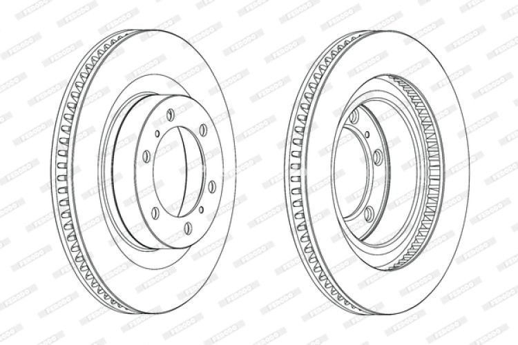 Disc frână FERODO, față, se potrivește: LEXUS GX; TOYOTA 4 RUNNER V, LAND CRUISER, LAND CRUISER PRADO 2.7-4.6 08.09-