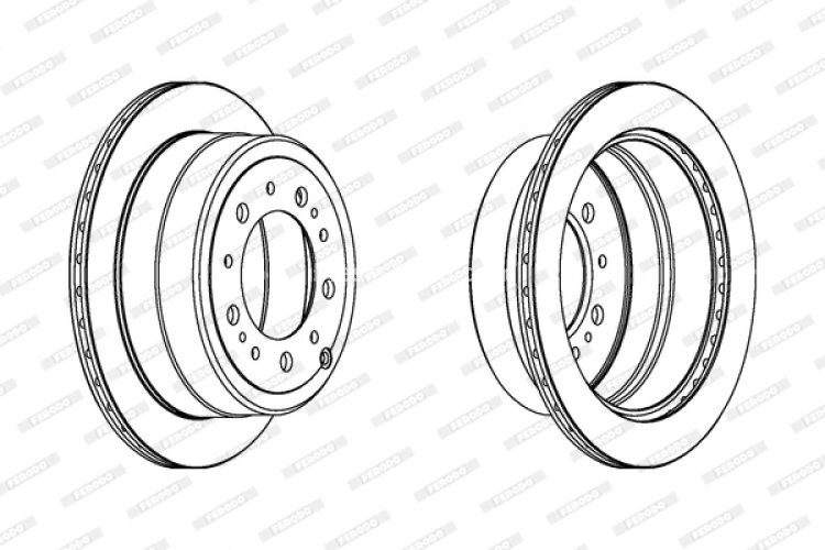 Disc frână FERODO, spate, se potrivește: LEXUS LX; TOYOTA LAND CRUISER 100 4.2D/4.7 01.98-03.08