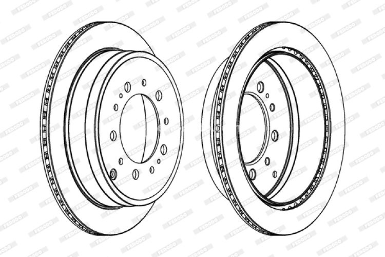 Disc frână FERODO, spate, se potrivește: LEXUS LX; TOYOTA LAND CRUISER 200 4.5D-5.7 08.07-
