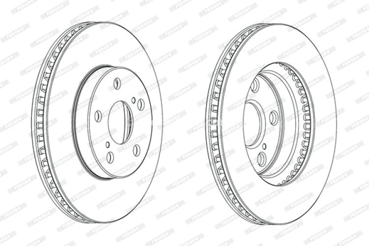 Set discuri frână FERODO (2 buc.) față, se potrivește: LEXUS CT; TOYOTA PRIUS 1.8H 06.08-