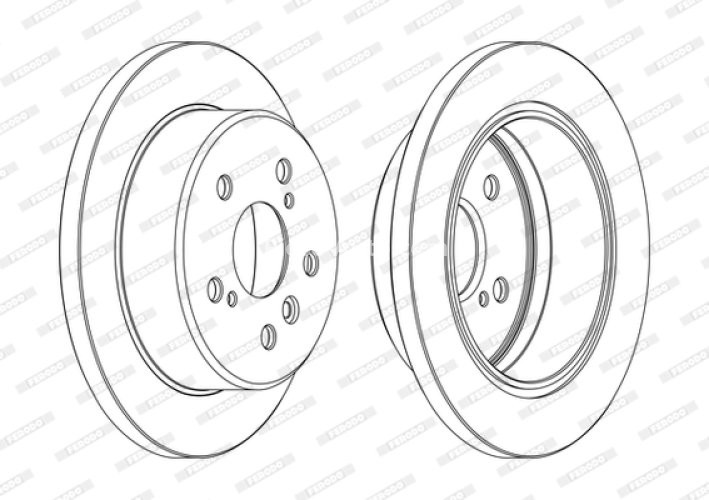 Set discuri frână FERODO (2 buc.) spate, se potrivește: LEXUS ES, RX; TOYOTA AVALON, CAMRY, HARRIER, HIGHLANDER / KLUGER, SOLARA 2.0-3.5 06.91-09.12