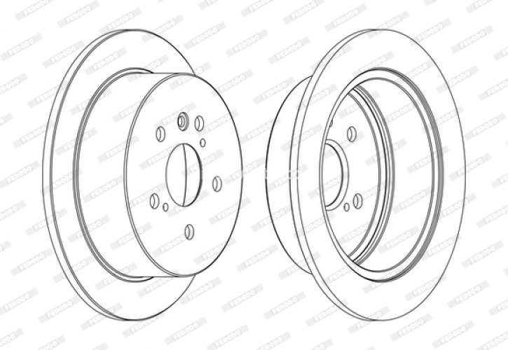 Set discuri frână FERODO (2 buc.) spate, se potrivește: LEXUS RX; TOYOTA HARRIER, HIGHLANDER / KLUGER 2.4-3.5 09.00-12.13