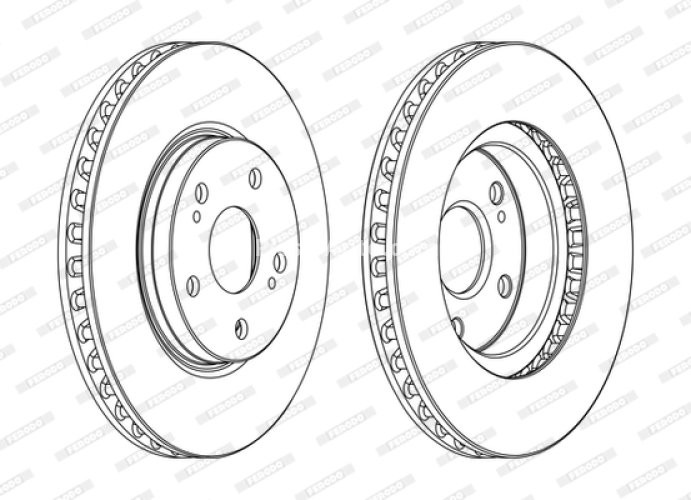 Set discuri frână FERODO (2 buc.) față, se potrivește: LEXUS IS C, IS II, IS III; TOYOTA CROWN, MARK X I, MARK X II 2.2D-3.0 09.03-