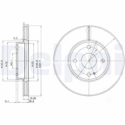 Set discuri frână DELPHI, față, pentru: MAZDA MX-5 I, MX-5 II 1.6/1.8 01.93-10.05