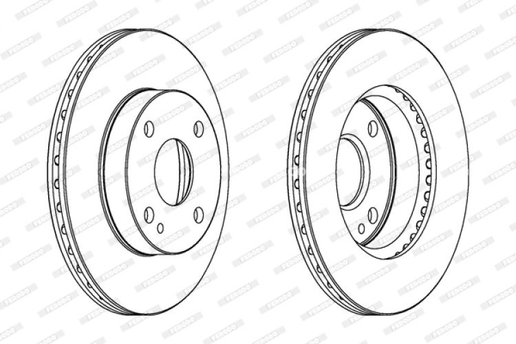 Set discuri frână FERODO (2 buc.) față, se potrivește: MAZDA 121 II, 323 C IV, 323 C V, 323 F IV, 323 P V, 323 S IV, 323 S V, MX-5 I 1.1-1.8 06.89-09.98