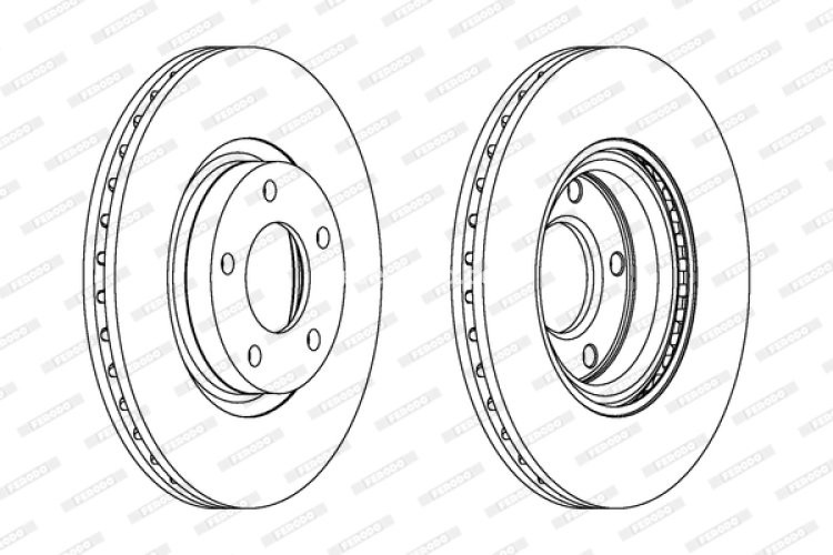Set discuri frână FERODO (2 buc.) față, se potrivește: MAZDA 3, 5 1.6D-2.3 10.03-