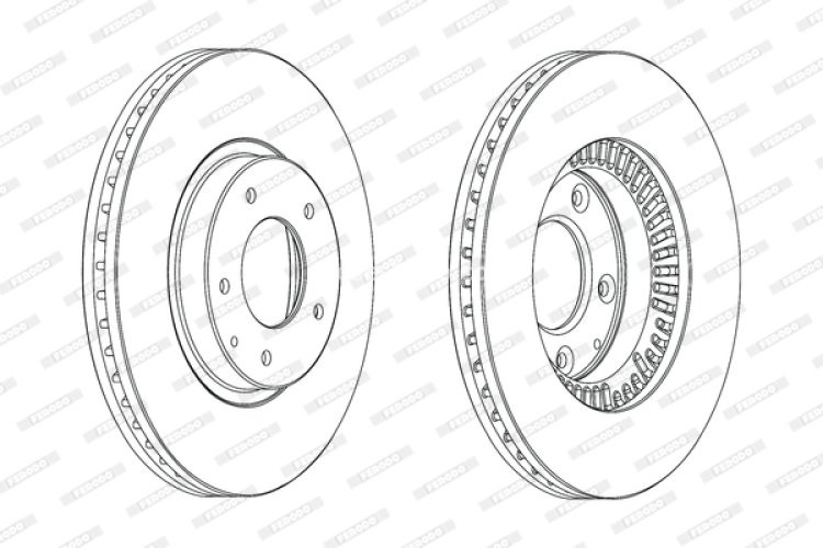 Set discuri frână FERODO (2 buc.) față, se potrivește: MAZDA MPV II, XEDOS 9 2.0D/2.5 07.00-02.06