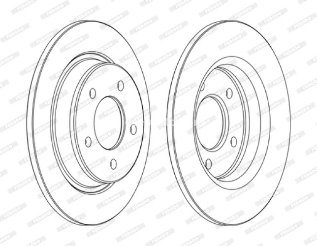 Set discuri frână FERODO (2 buc.) spate, se potrivește: MAZDA 3, 5 1.6D-2.3 10.03-