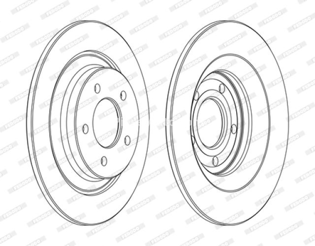 Set discuri frână FERODO (2 buc.) spate, se potrivește: MAZDA 5 1.6D-2.3 02.05-