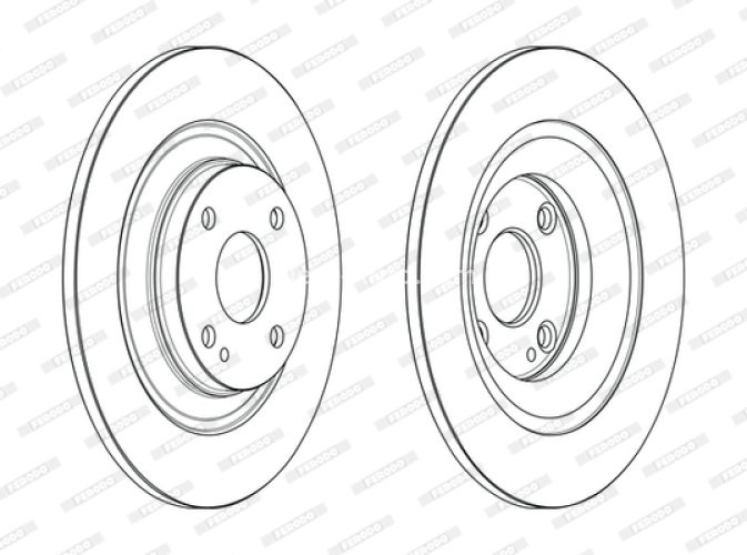 Set discuri frână FERODO (2 buc.) spate, se potrivește: MAZDA MX-5 II 1.6/1.8 05.98-10.05