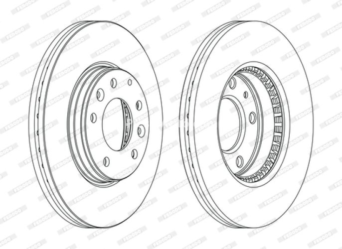 Set discuri frână FERODO (2 buc.) față, se potrivește: MAZDA 6 1.8-2.3 01.02-02.08