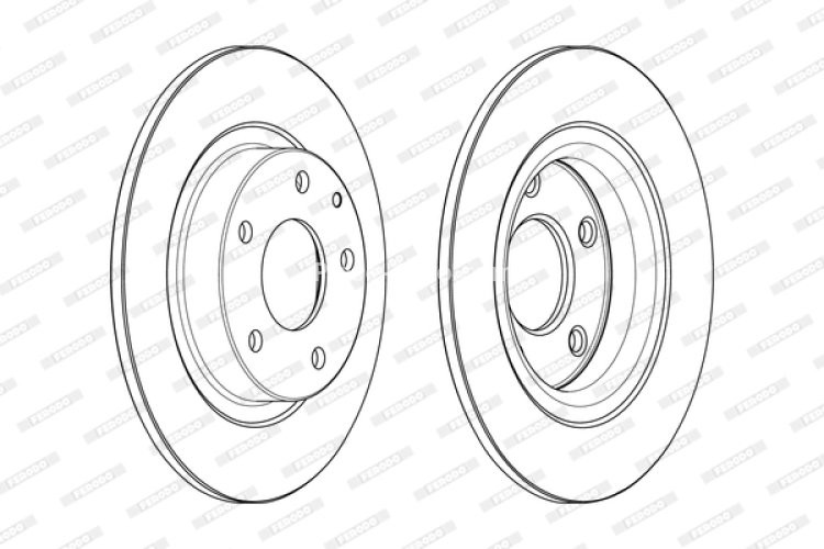 Set discuri frână FERODO (2 buc.) spate, se potrivește: MAZDA 6, 6/KOMBI 2.0/2.2D/2.5 08.12-