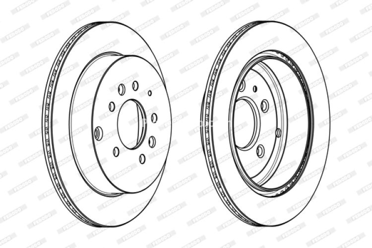 Set discuri frână FERODO (2 buc.) spate, se potrivește: MAZDA CX-7 2.3/2.5 06.06-12.14