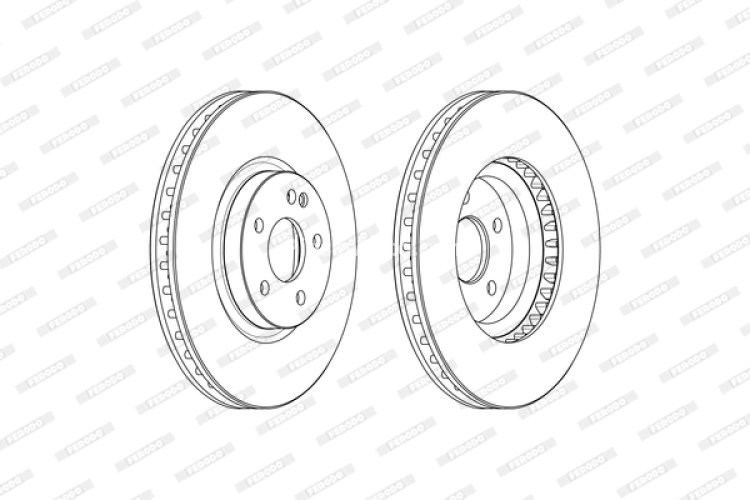 Disc frână FERODO, față, se potrivește: MERCEDES MARCO POLO CAMPER (W447), V (W447), VITO MIXTO (DOUBLE CABIN), VITO TOURER (W447), VITO (W447) 1.6D-2.2D 03.14-