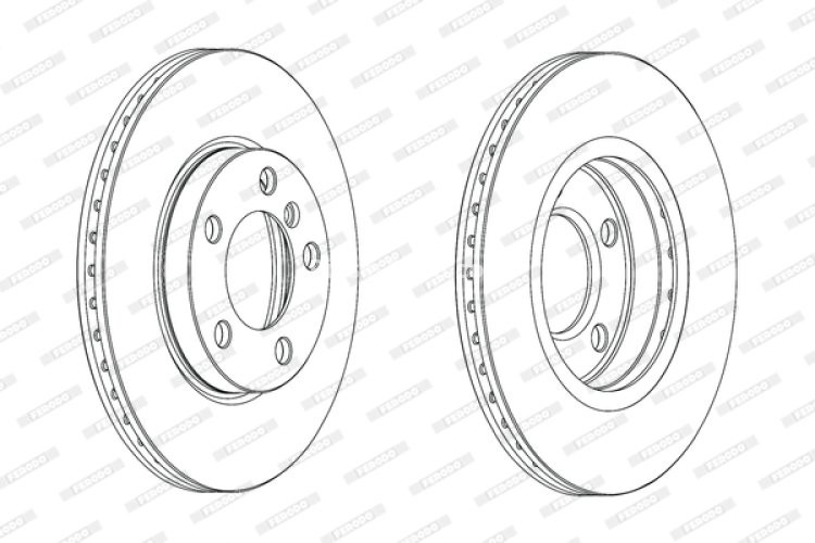 Set discuri frână FERODO (2 buc.) față, se potrivește: MINI COUNTRYMAN (R60), PACEMAN (R61) 1.6/1.6D/2.0D 08.10-10.16