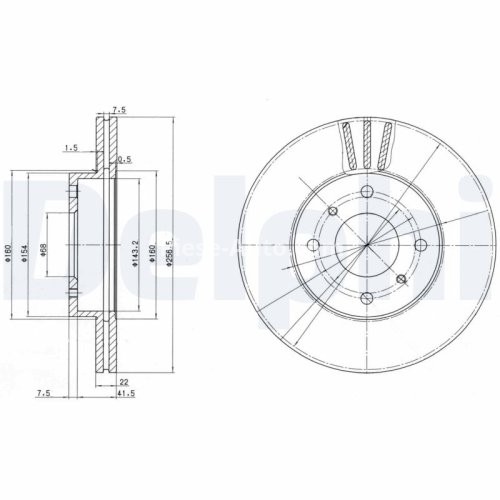 Set discuri frână DELPHI (2 buc.) ,față,  pentru: NISSAN 200SX, ALMERA II, CEDRIC, PRAIRIE PRO, PRIMERA, SENTRA V, SKYLINE 1.5-3.0 10.83-11.06
