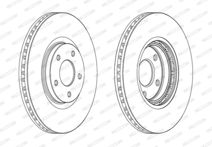 Set discuri frână FERODO (2 buc.) față, se potrivește: NISSAN JUKE, NT400 CABSTAR, QASHQAI I; RENAULT KOLEOS I 1.6-3.0D 02.07-