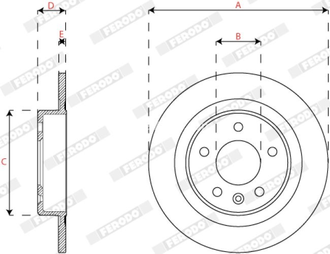 Set discuri frână FERODO (2 buc.) spate, se potrivește: OPEL INSIGNIA B, INSIGNIA B COUNTRY, INSIGNIA B GRAND SPORT 1.5-2.0D 03.17-