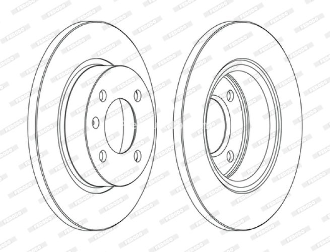 Set discuri frână FERODO (2 buc.) spate, se potrivește: OPEL COMBO TOUR, COMBO/MINIVAN, CORSA C, CORSA C/HATCHBACK, TIGRA 1.0-1.8 09.00-