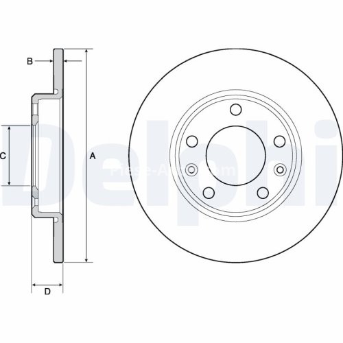 Set discuri frână DELPHI (2 buc.) spate, pentru: PEUGEOT 308 II, 308 II/KOMBI, 308/HATCHBACK 1.2-2.0D 09.13-06.21