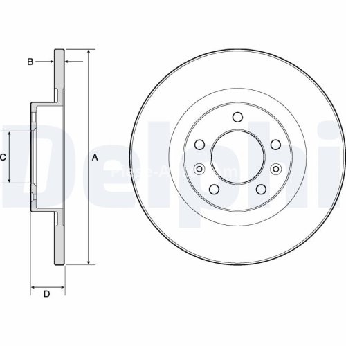 Set discuri frână DELPHI spate, pentru: PEUGEOT 508 I, 508/KOMBI 1.6-2.2D 11.10-
