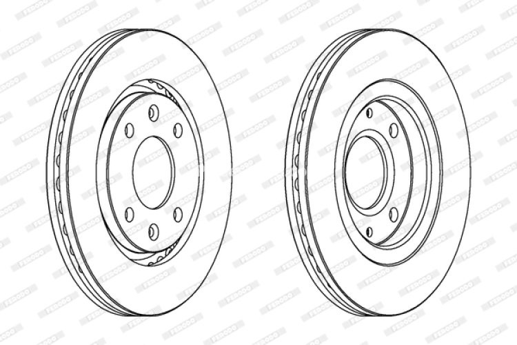 Set discuri frână FERODO (2 buc.) față, se potrivește: PEUGEOT 406 1.6/1.8/1.9D 11.95-10.04