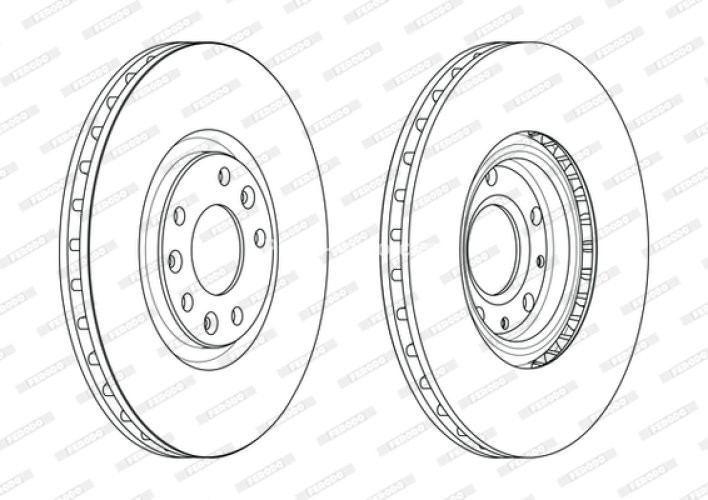Set discuri frână FERODO (2 buc.) față, se potrivește: PEUGEOT RCZ 1.6/2.0D 03.10-12.15