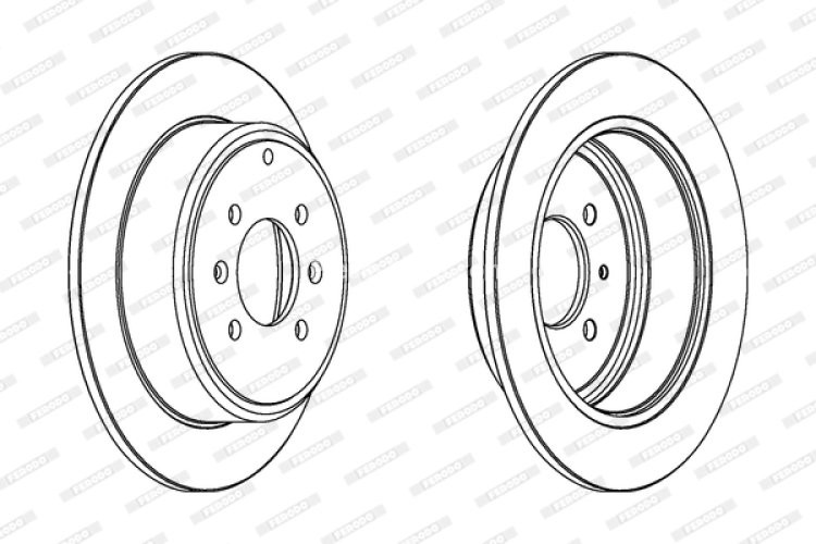 Set discuri frână FERODO (2 buc.) spate, se potrivește: PEUGEOT 406 1.6-3.0 11.95-12.04