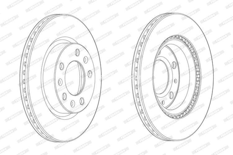 Set discuri frână FERODO (2 buc.) față, se potrivește: PEUGEOT 308 II, 308 II/KOMBI, 308/HATCHBACK 1.2-2.0D 09.13-06.21