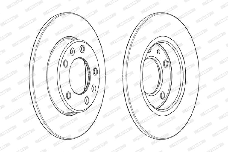 Set discuri frână FERODO (2 buc.) spate, se potrivește: PEUGEOT 308 II, 308 II/KOMBI, 308/HATCHBACK 1.2-1.6D 09.13-06.21
