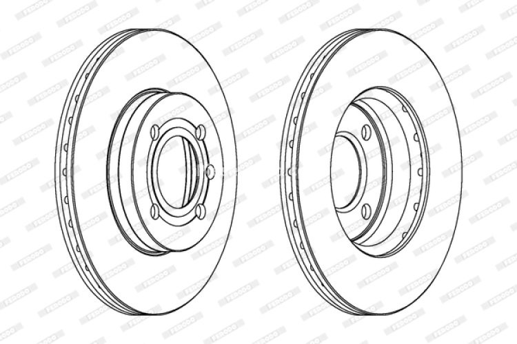 Set discuri frână FERODO (2 buc.) față, se potrivește: SEAT AROSA, CORDOBA, CORDOBA VARIO, IBIZA II, INCA, TOLEDO I; VW CADDY II, CADDY II/MINIVAN, CORRADO 1.0-Electric 08.83-07.05
