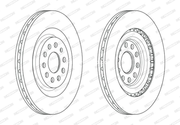 Set discuri frână FERODO (2 buc.) față, se potrivește: SEAT LEON 1.8/2.8 02.01-06.06