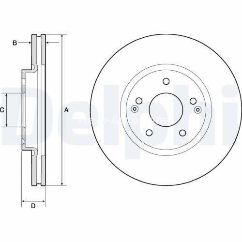 Set discuri frână DELPHI (2 buc.) ,față,  pentru: SSANGYONG ACTYON II, ACTYON SPORTS I, ACTYON SPORTS II, KORANDO 2.0-2.2D 11.10-