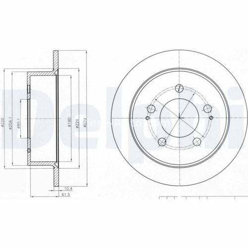 Set discuri frână DELPHI (2 buc.) spate, pentru: SSANGYONG ACTYON I, ACTYON SPORTS I, ACTYON SPORTS II, KYRON, REXTON / REXTON II, REXTON W / REXTON, RODIUS II 2.0D-3.2 04.02-