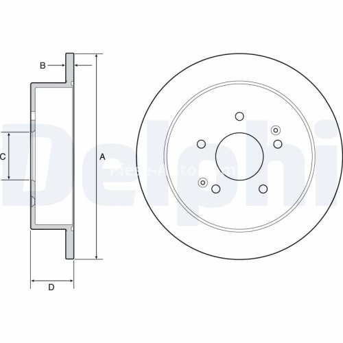 Set discuri frână DELPHI (2 buc.) spate, pentru: SSANGYONG ACTYON II, KORANDO, TIVOLI, XLV 1.6-2.2D 11.10-
