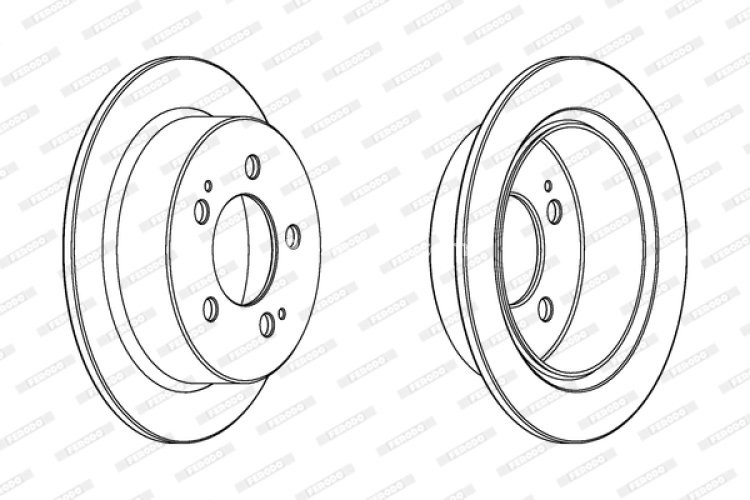 Set discuri frână FERODO (2 buc.) spate, se potrivește: SSANGYONG ACTYON I, ACTYON SPORTS I, ACTYON SPORTS II, KYRON, REXTON / REXTON II, REXTON W / REXTON, RODIUS II 2.0D-3.2 04.02-