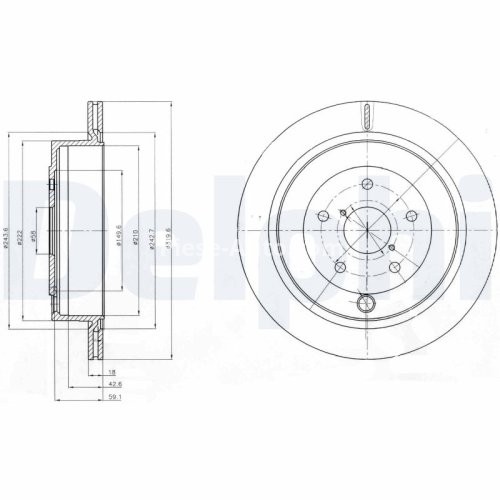 Set discuri frână DELPHI (2 buc.) spate, pentru: SUBARU TRIBECA 3.0/3.6 01.05-