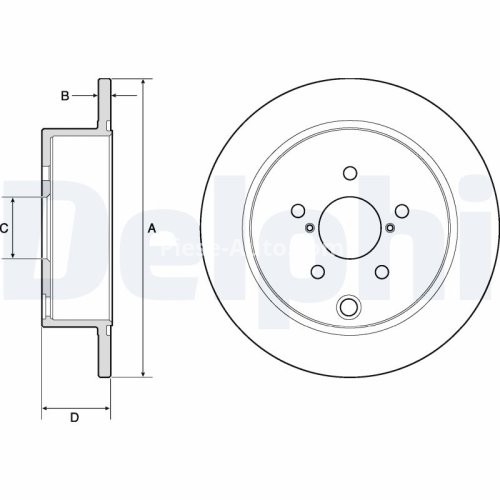 Set discuri frână DELPHI spate, pentru: SUBARU FORESTER, IMPREZA, XV 1.6-2.5 12.11-