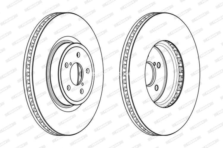 Disc frână FERODO, față, se potrivește: SUBARU FORESTER, LEGACY IV, LEGACY V, OUTBACK 2.0-3.6 09.03-