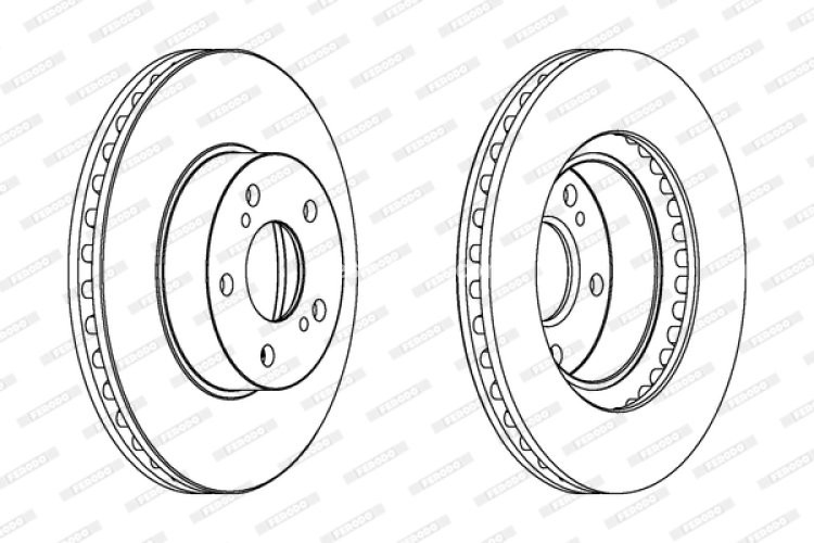 Set discuri frână FERODO (2 buc.) față, se potrivește: SUBARU IMPREZA, LEGACY I, LEGACY II, LEGACY III 1.5-2.2 01.89-03.12
