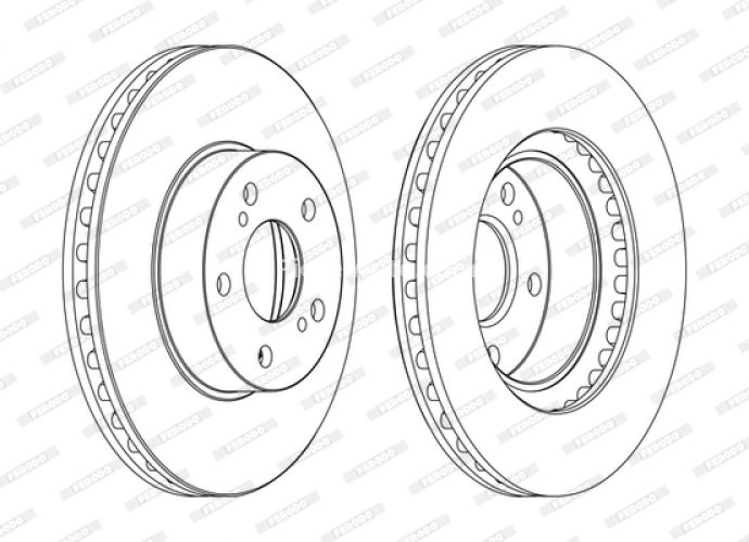 Set discuri frână FERODO (2 buc.) față, se potrivește: SUBARU IMPREZA, LEGACY I, LEGACY II, LEGACY III 1.5-2.2 01.89-03.12