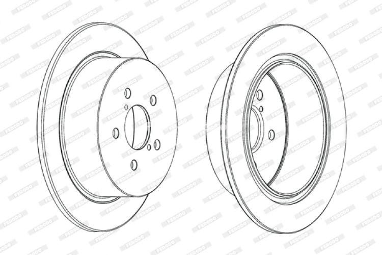 Set discuri frână FERODO (2 buc.) spate, se potrivește: SUBARU LEGACY IV, OUTBACK 2.0-3.0 09.03-12.09