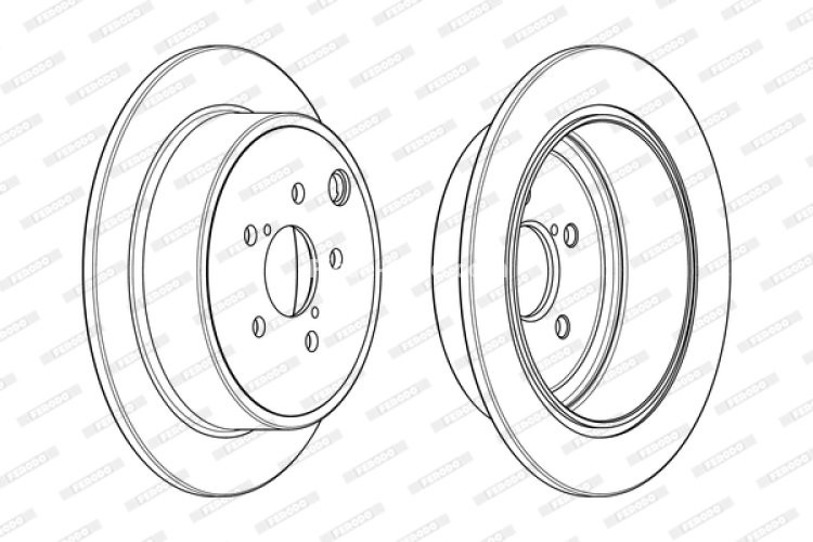 Set discuri frână FERODO (2 buc.) spate, se potrivește: SUBARU BRZ, FORESTER, IMPREZA, LEGACY V, OUTBACK; TOYOTA GT 86 1.5-3.6 07.07-