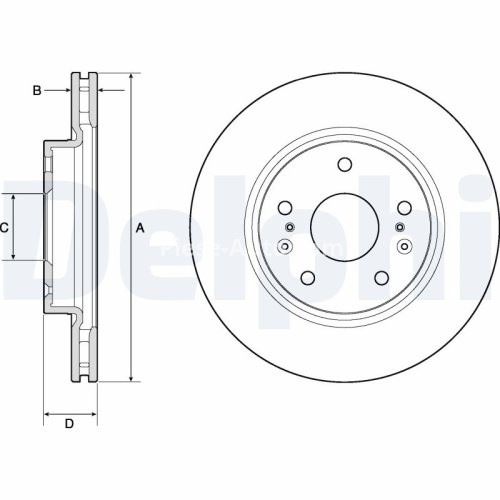 Set discuri frână DELPHI (2 buc.) ,față,  pentru: SUZUKI S-CROSS, SX4 S-CROSS, VITARA 1.0-1.6D 08.13-