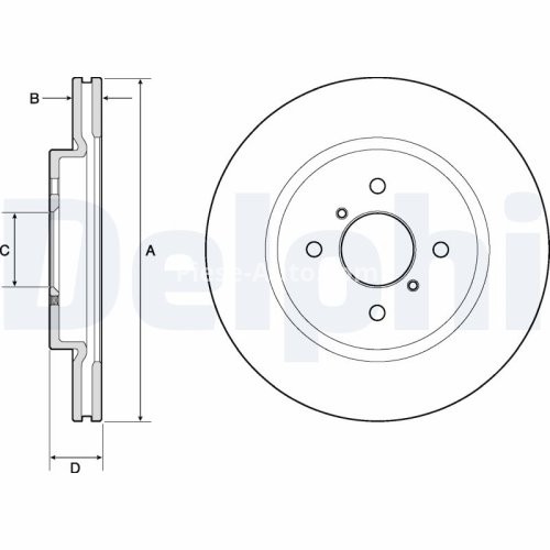 Set discuri frână DELPHI, față, pentru: SUZUKI SWIFT IV 1.2/1.3D/1.6 10.10-