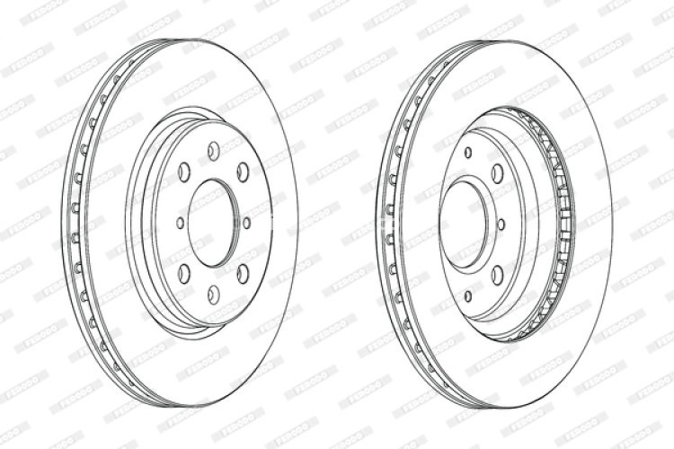 Set discuri frână FERODO (2 buc.) față, se potrivește: SUZUKI SWIFT IV 1.2/1.3D/1.6 10.10-