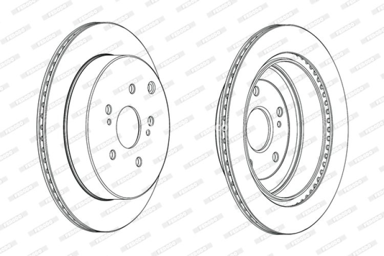 Set discuri frână FERODO (2 buc.) spate, se potrivește: SUZUKI GRAND VITARA II, XL7 1.6-3.6 04.05-