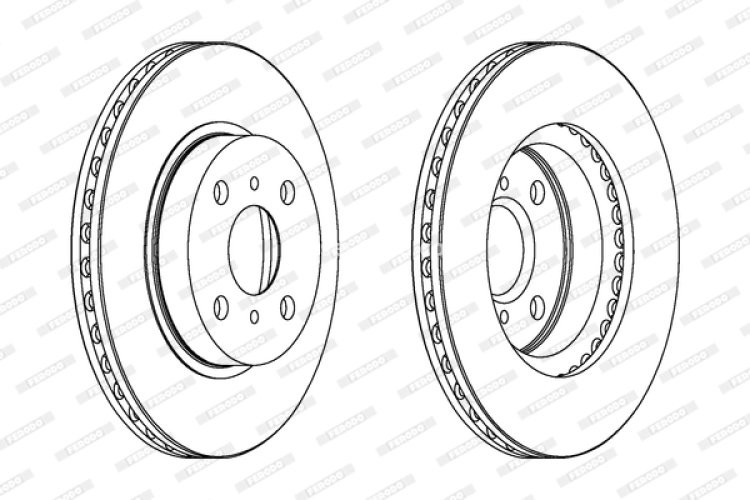 Set discuri frână FERODO (2 buc.) față, se potrivește: TOYOTA COROLLA, COROLLA/KOMBI 1.3-2.0D 05.92-